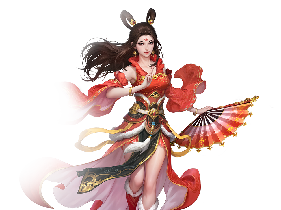 问道手游火系女角色立绘